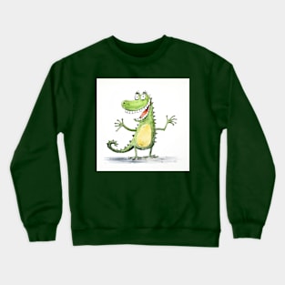 Funny Dinosaur Cartoon Crewneck Sweatshirt